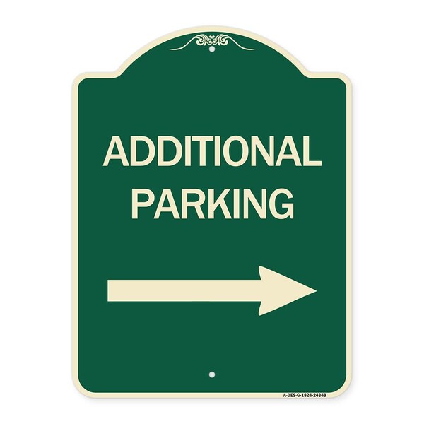 Additional Parking Right Arrow Heavy-Gauge Aluminum Architectural Sign, 24" x 18", G-1824-24349